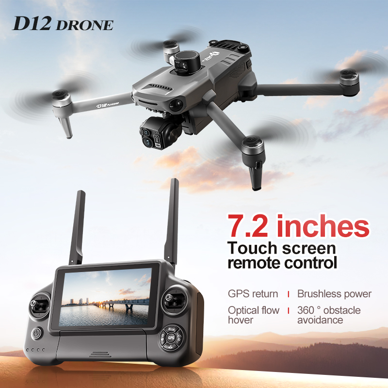 Drone Aircraft Jjrc - D12 Professionelle GPS-Drohnen mit 8K-Bildschirm, Fernbedienung,