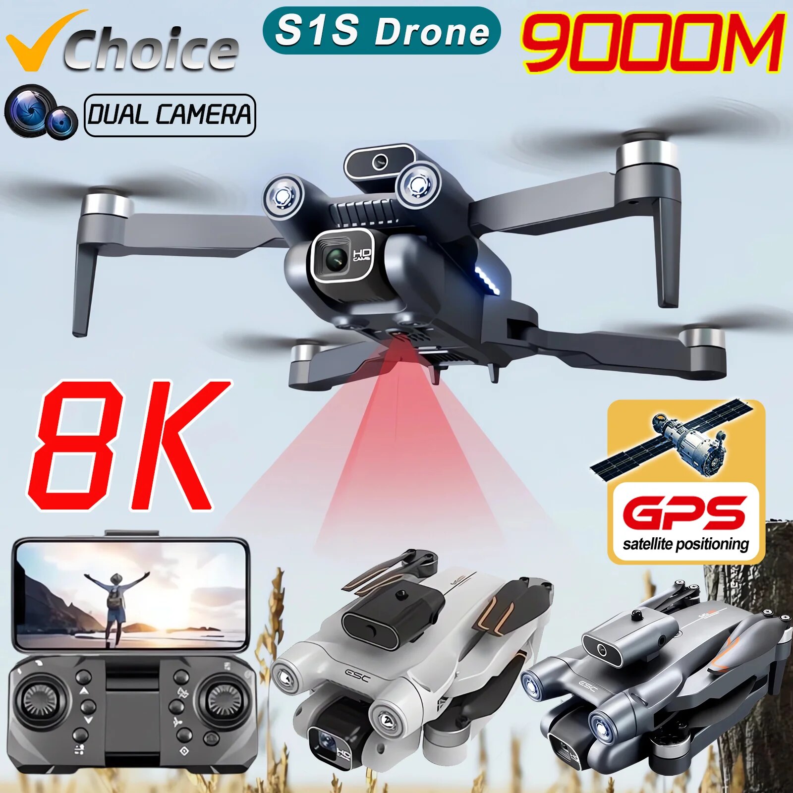 Drone Rc S1S - S1s Drohne 5g wifi 4k profession