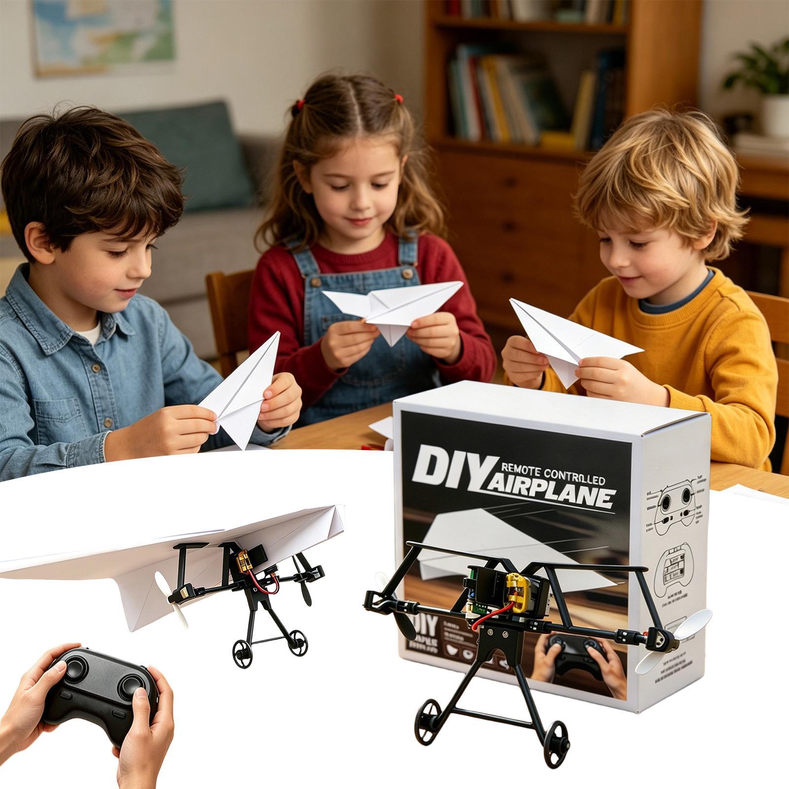 Drone Rc Aircraft - DIY RC Papierflugzeug-Bausatz Flugzeugspielzeug mit Gyro-Stabilisator