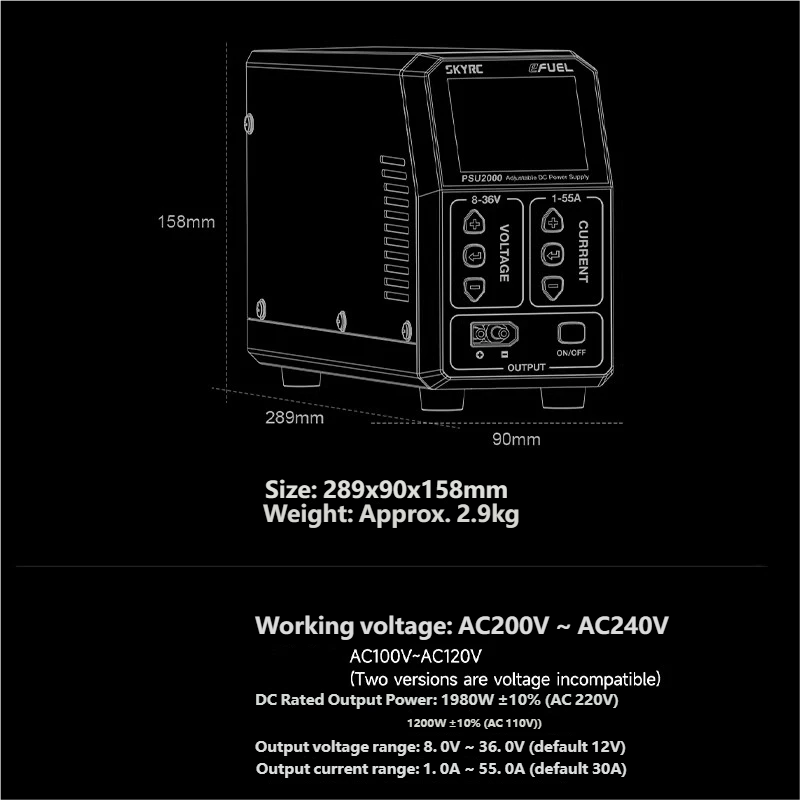 SKYRC PSU2000 1980W Einstellba – Drone Rc Battery Bewertung und Preis