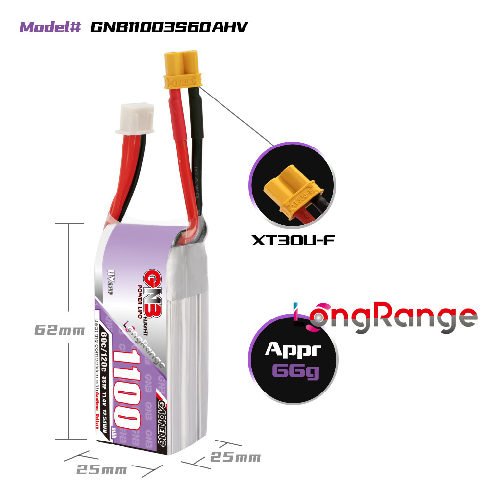 GNB 1100 mAh 2S 3S 4S 6S 60C/1 – Drone Carrera Rc Bewertung und Preis